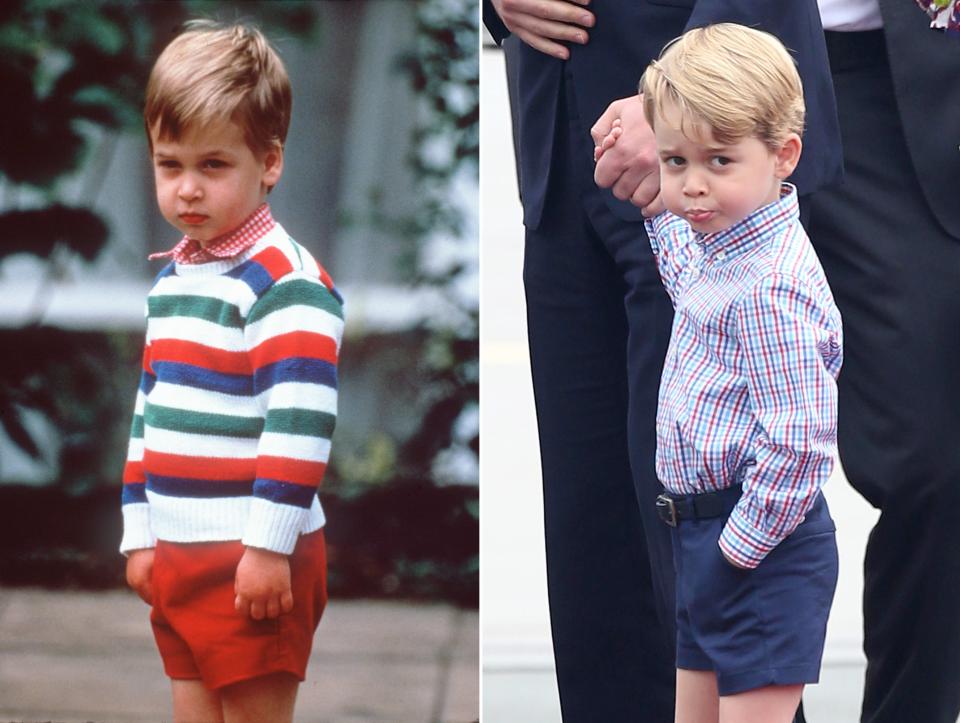  Prince William and Prince George both looking similarly glum