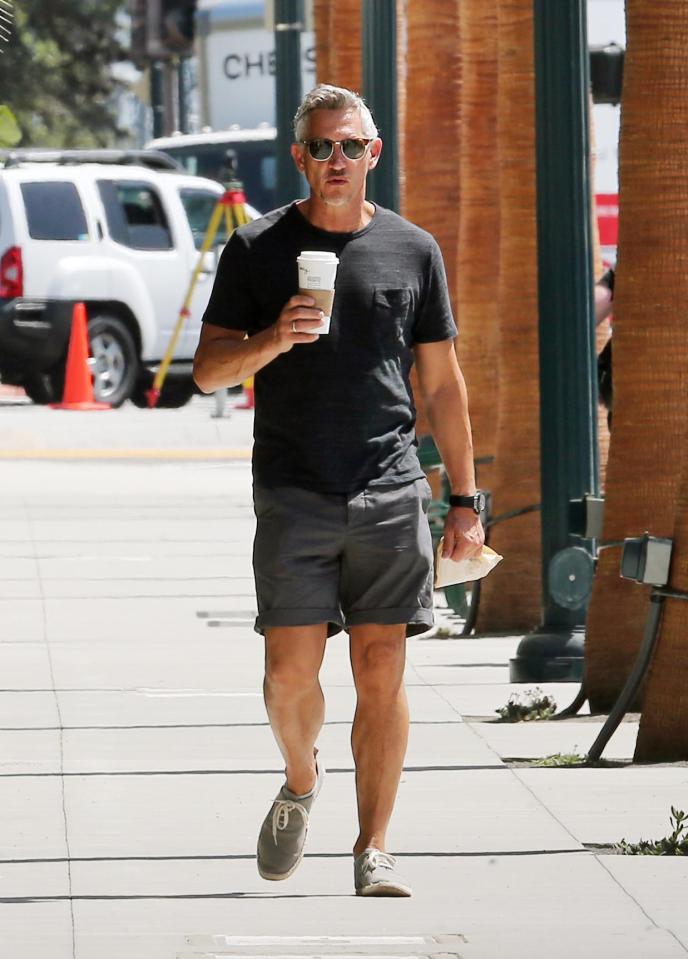  Gary Lineker grabs a coffee in LA to save a few dollars, despite his £1.6million BBC pay packet