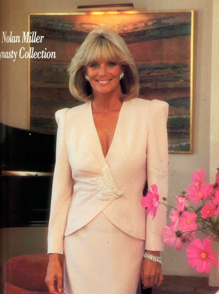  Linda Evans got the leftover shoulder pads from the Dynasty wardrobe department