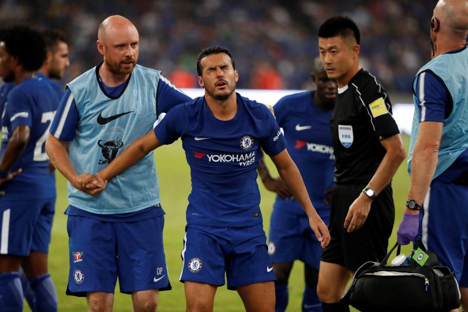  Pedro was in major discomfort and was replaced by Jeremie Boga in the first half