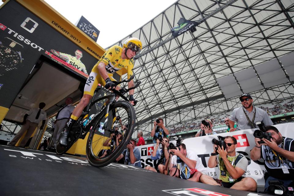  Froome was greeted jeers by the French crowd as he started and finished the stage in the Stade Velodrome in Marseille