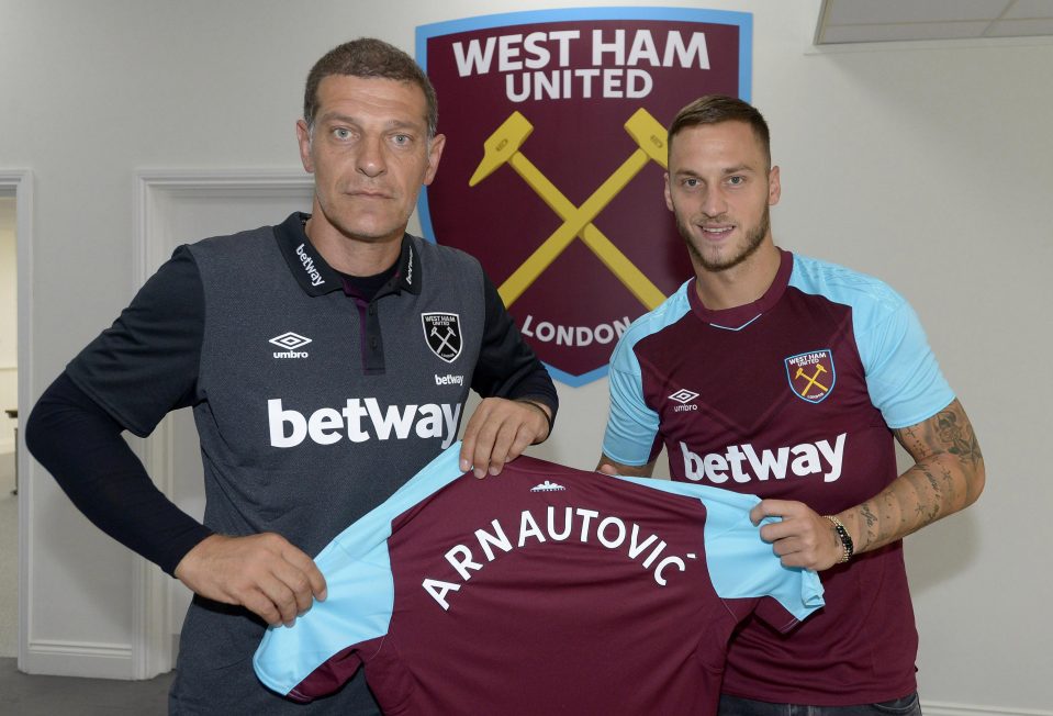  West Ham unveiled new record signing Marko Arnautovic on Saturday