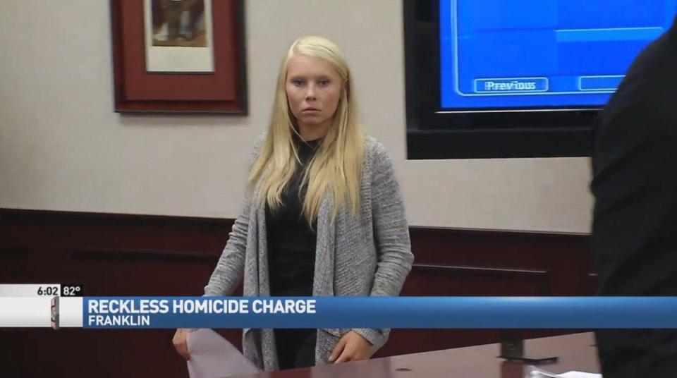  Brooke 'Skylar' Richardson, 18, appeared in court on a charge of reckless homicide