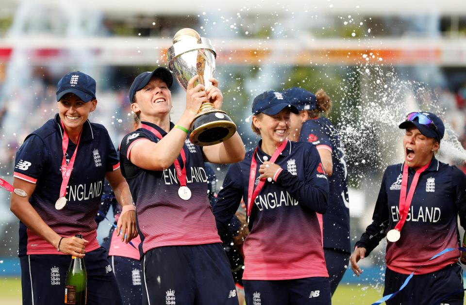  England's female cricket heroes lifting the World Cup