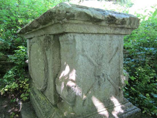  Many of the tombs in the pirate graveyard have skull and crossbones carved into them