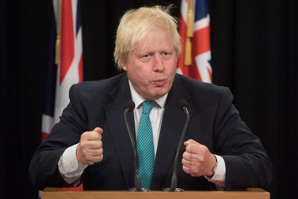  He was greeted at the Parliament with chants of 'Boris for PM'