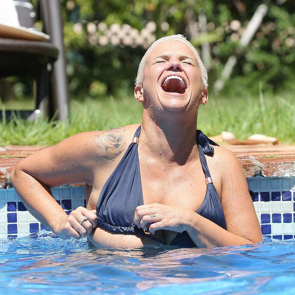  Kerry Katona found it very funny when her boob popped out of her bikini