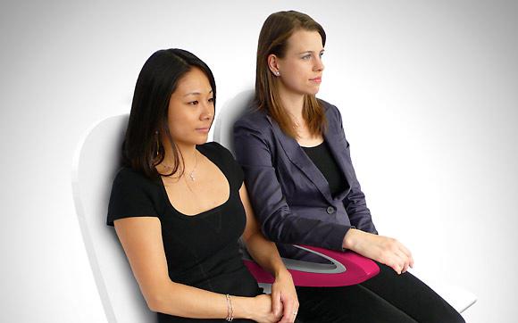  The two-story armrest by Paperclip allows both passengers space for their elbows