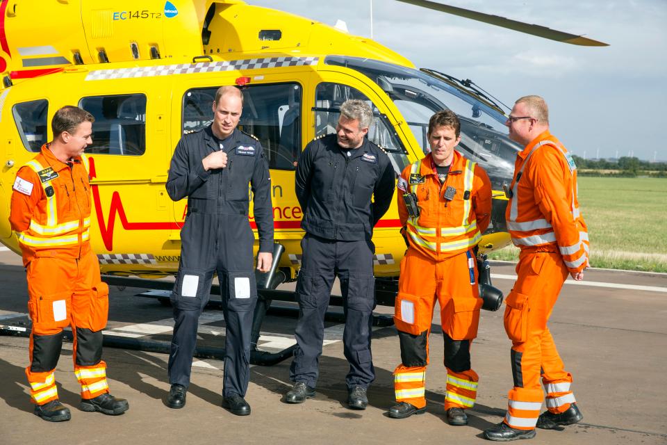  Wills chats to air ambulance colleagues who work on the night shift during his last day on the job