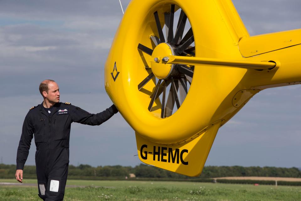  Wills bids farewell to his helicopter after two years in the job