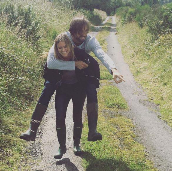  Camilla Thurlow gave boyfriend Jamie Jewitt a piggyback while in Scotland