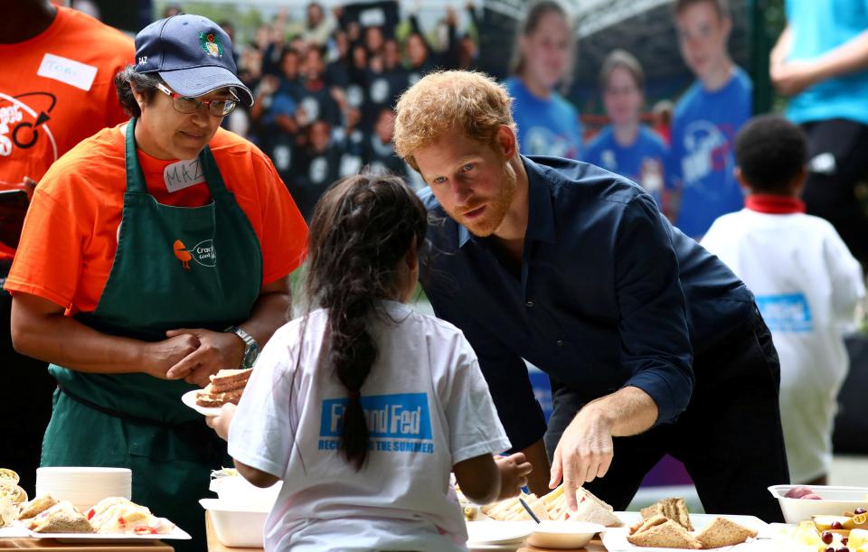  Prince Harry chatted to kids at Fit and Fed - which lays on sports and a slap up lunch for kids at risk of going undernourished when not in school