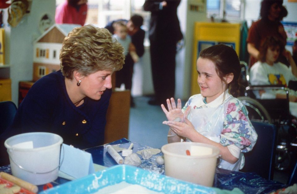  Princess Diana during another visit to Great Ormond Street Children's Hospital