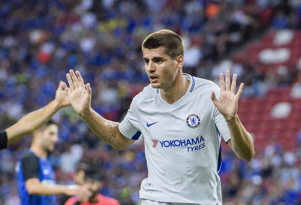  Alvaro Morata made his first start for Chelsea against Inter Milan in Singapore