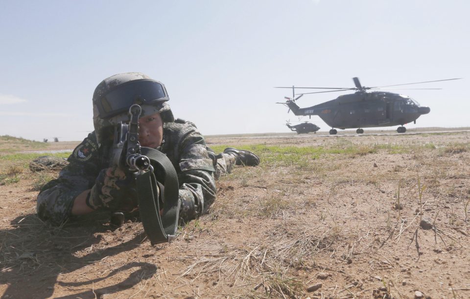  Snipers showed off their target work as helicopters took off around