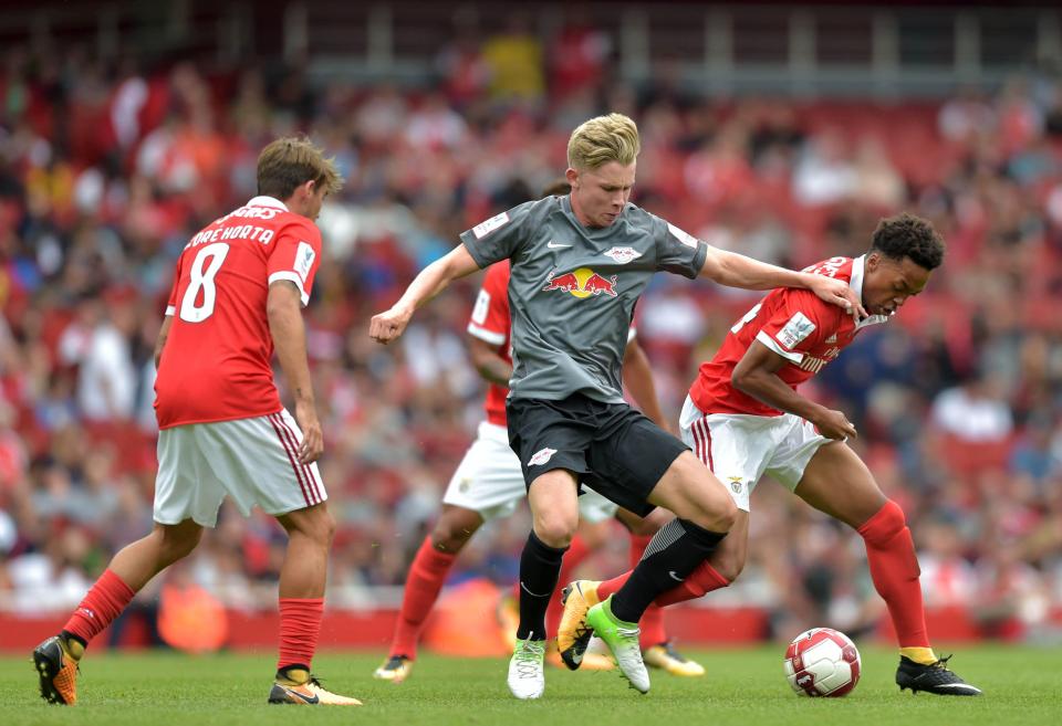  Former Arsenal trainee Chris Willock, right, was also in action in the Emirates Cup