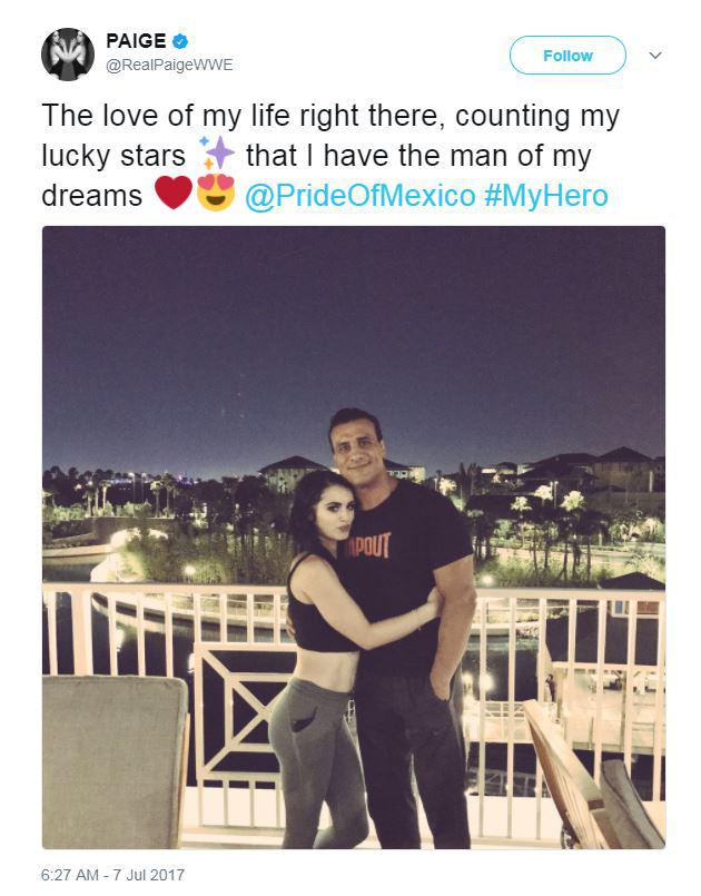 Paige and Alberto del Rio look to have patched up any differences after a reported falling out in Orlando