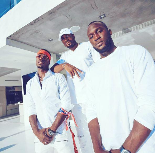 Romelu Lukaku with soon to be Man United team-mate Paul Pogba in Los Angeles