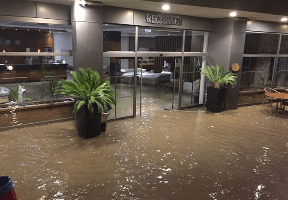 Terrifying photos showed how hotels were filled with water