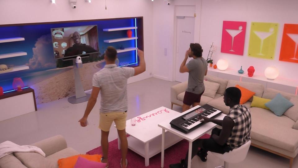  The boys were left stunned when the music star appeared on screen