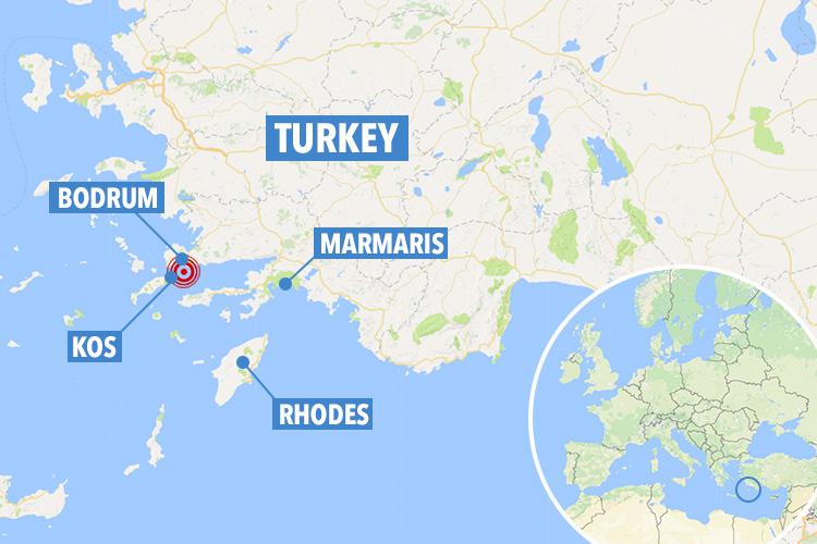 The earthquake reportedly struck about 10 miles east of Kos