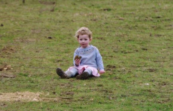  Bunny was seen sitting on the grass and eating mud