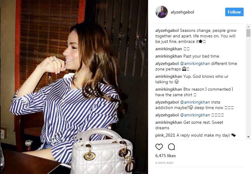 The boxer started a flirty chat with model Alyzeh on her Instagram page