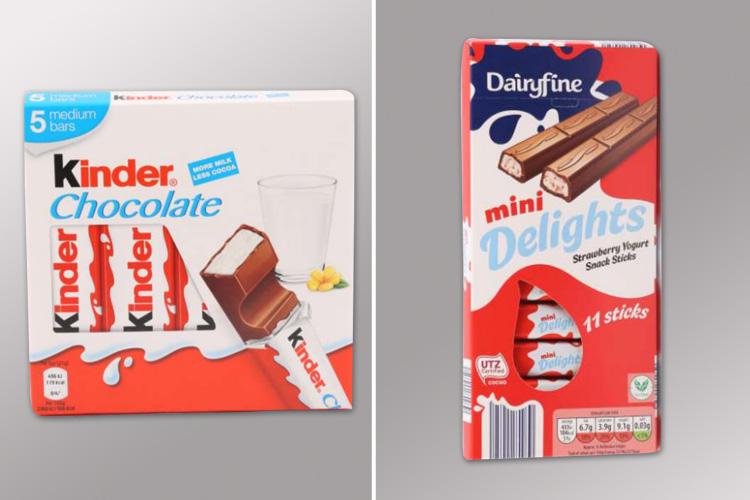  Kinder vs its copycat version from Dairyfine