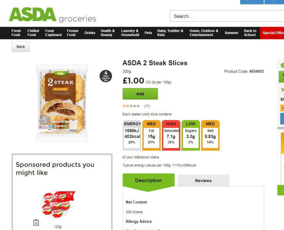  One of the products that has been with drawn was a batch of Asda steak slices