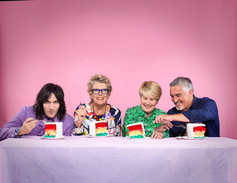  Can Noel, Prue, Sandi and Paul (l-r) attract anything close to the 14 million viewers who watched last year’s Bake Off final on BBC1?