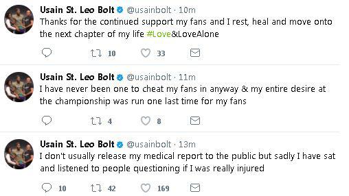  Usain Bolt's tweets that were then deleted from his account