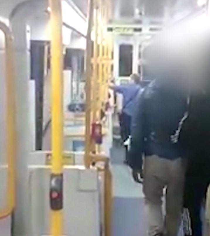  The man threatened to 'knock out' terrified travellers and called the conductor a 'daft c***'