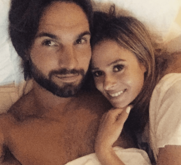 Camilla Thurlow and Jamie Jewitt cuddled up for a cosy selfie in bed on Tuesday