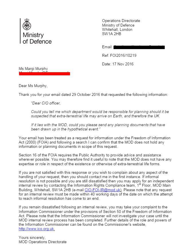  Here's what the Ministry of Defence told us