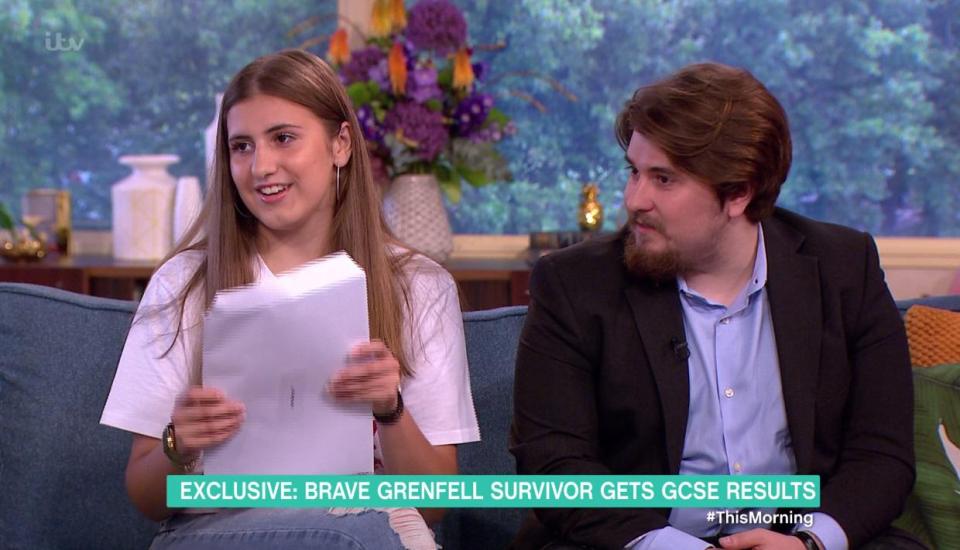  Ines Alves revealed her GCSE result to the nation on ITV's This Morning