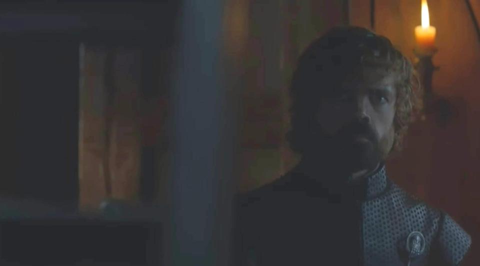  The final episode featured a lingering shot of Tyrion pulling an ominous face for the cameras