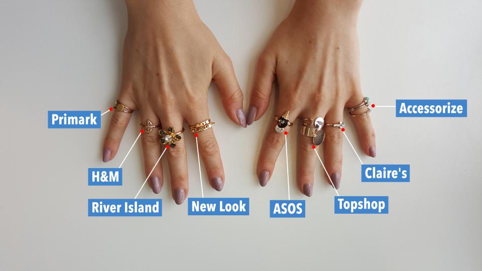  I wore eight rings from eight different high street stores for five days to find out which are made to last and which just turn your skin green