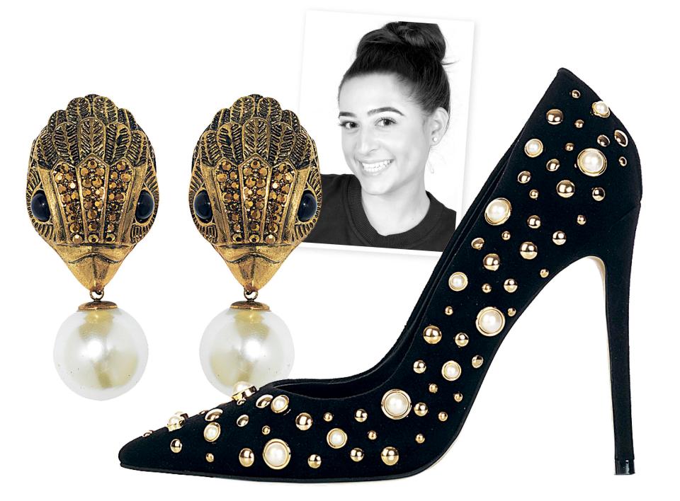  Earrings, £39; Shoes, £140, both Kurt Geiger