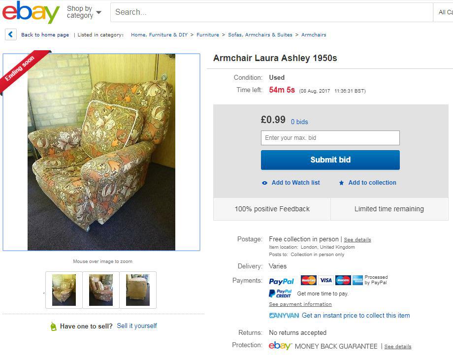  Other items included a 1950s Laura Ashley chair