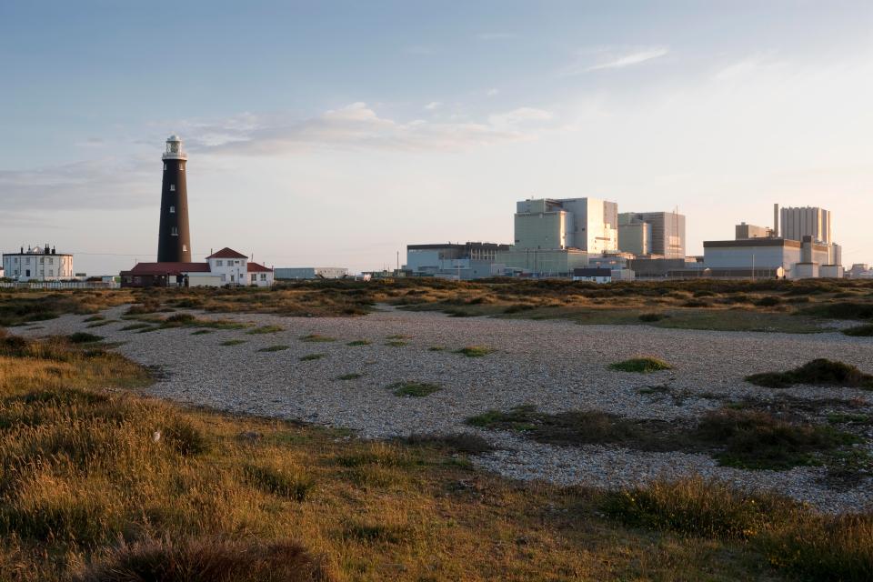  Dungeness' lighthouse and power station sit closely together