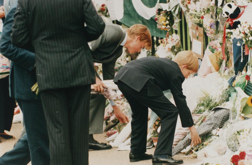  The Princes leaving flowers for their mother