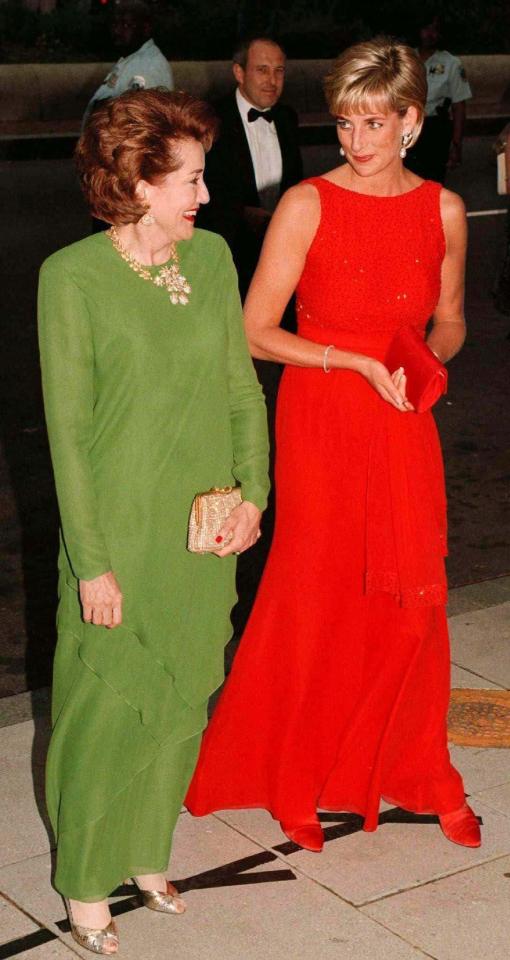  Princess Diana pictured with Elizabeth Dole, president of the American Red Cross, at a gala in 1997