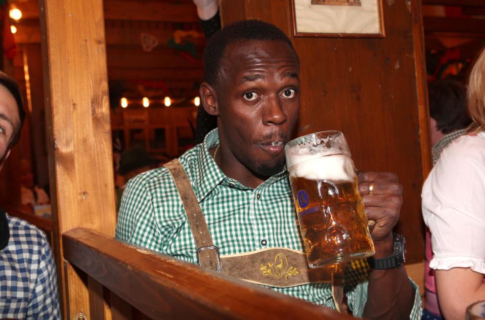  The Jamaican sprint king has enjoyed German beer festival Oktoberfest in the past