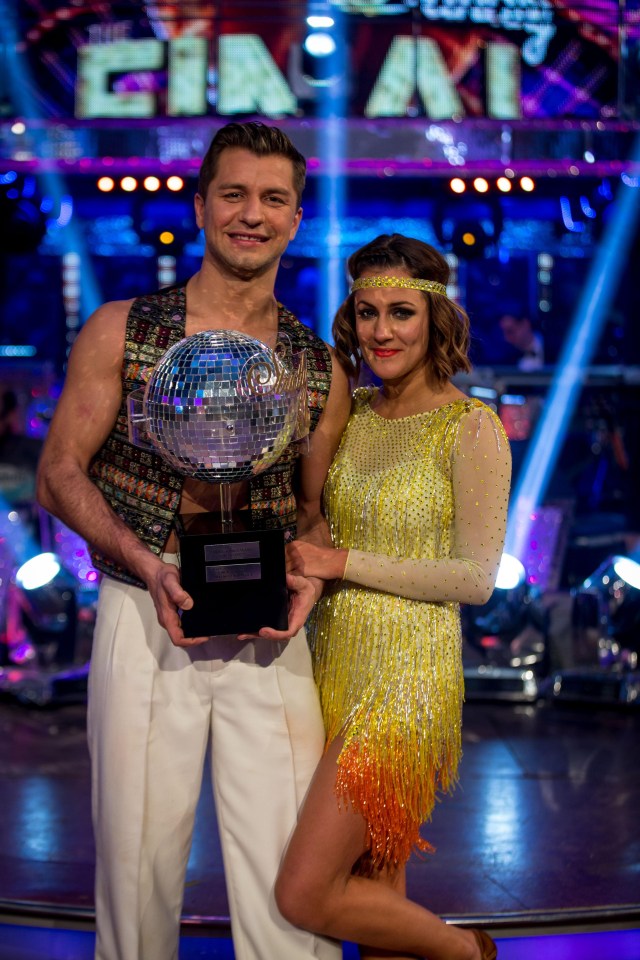 The late Caroline Flack scooped the coveted Glitterball