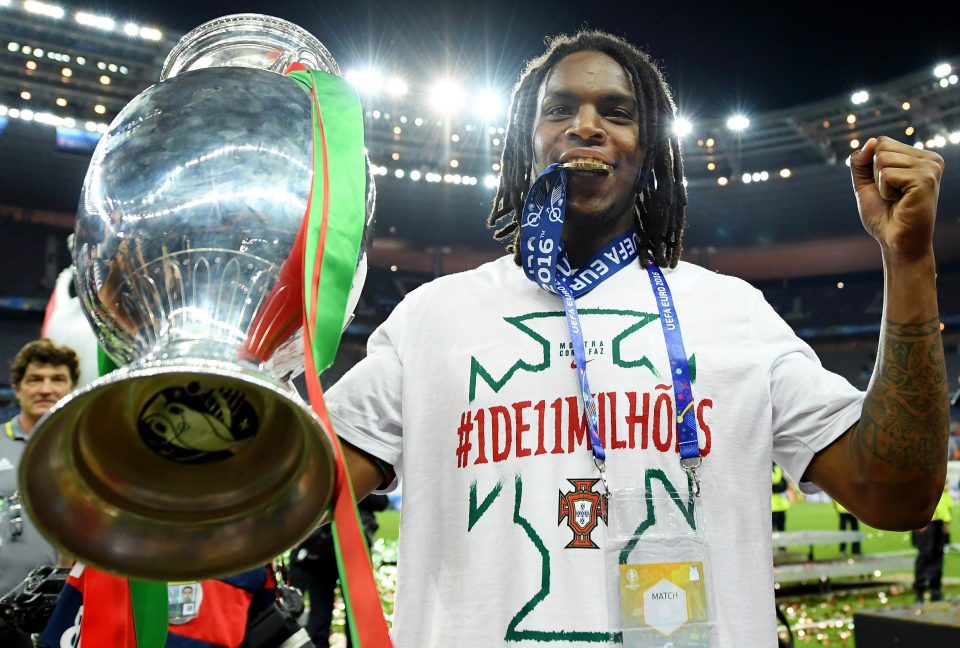  Sanches celebrates Portugal's Euro 2016 triumph...