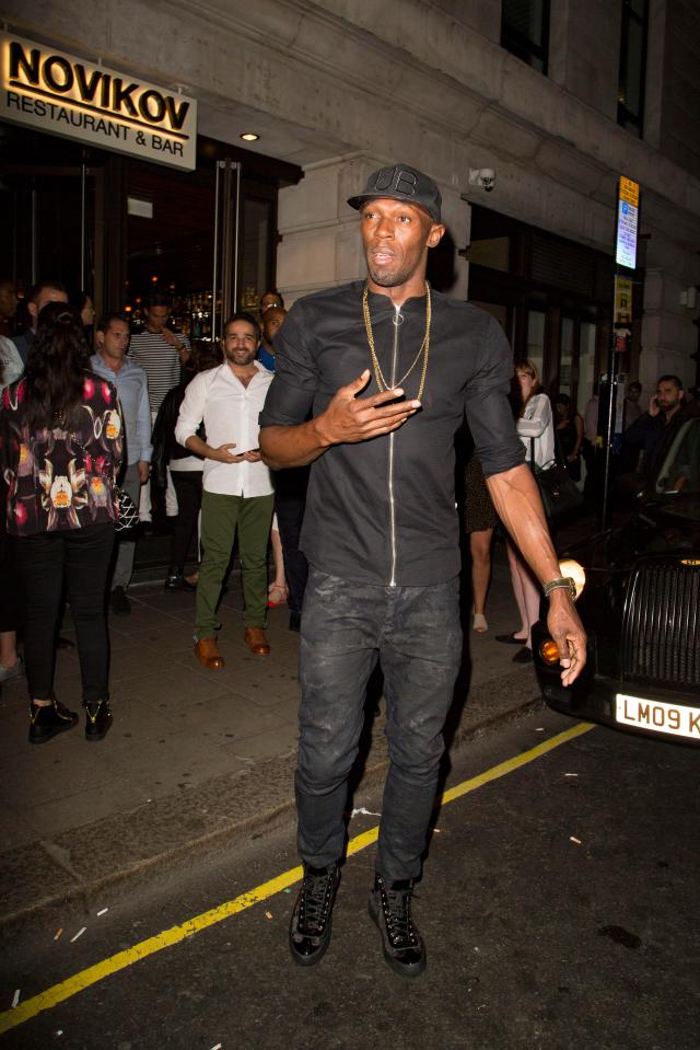 Usain Bolt partied at The Box Soho just hours after losing to Justin Gatling in the World Championships