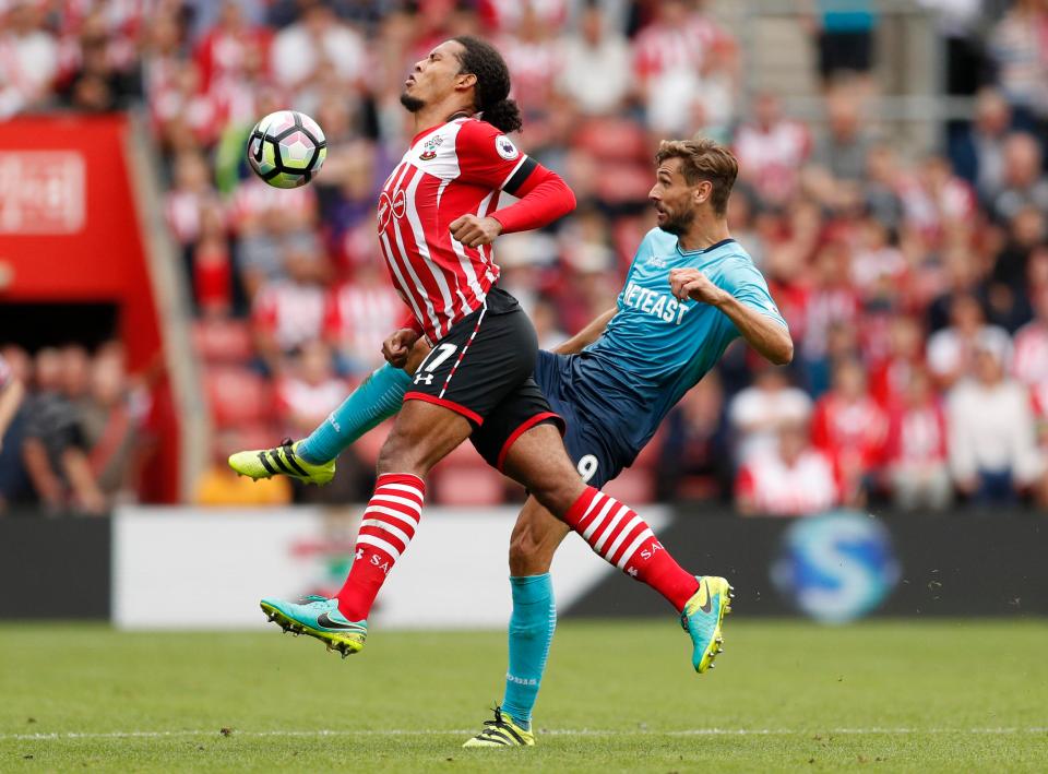 Southampton defender Virgil van Dijk is good in the air and with the ball at his feet