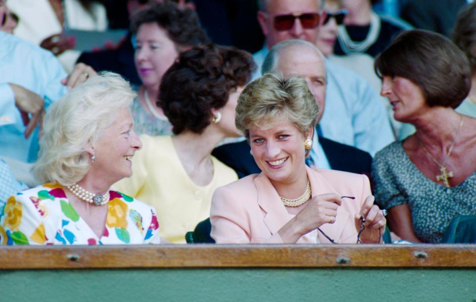  Princes Diana with her mother at Wimbeldon who she fell out with after being called a 'prostitute'