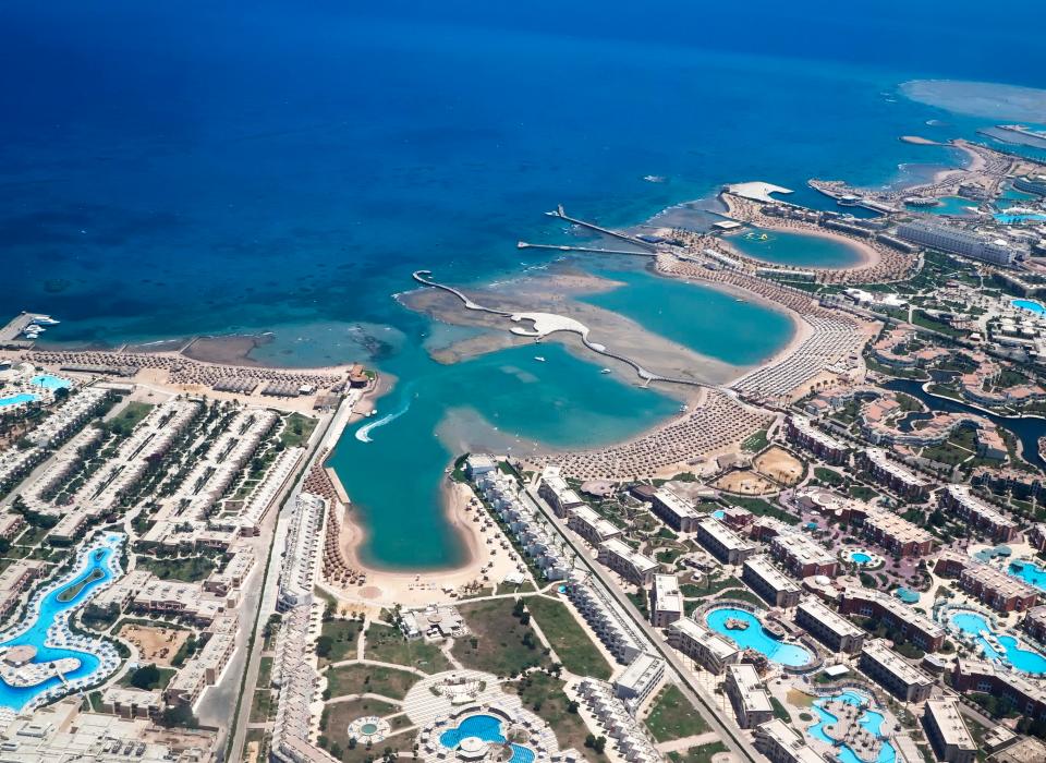  While the UK government still prevents flights to Sharm El Sheikh, tourists are now heading to spots like Hurghada (pictured) on the Red Sea