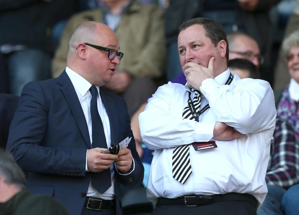 Managing director Lee Charnley. shown with club owner Mike Ashley, is the man Rafa Benitez usually deals with